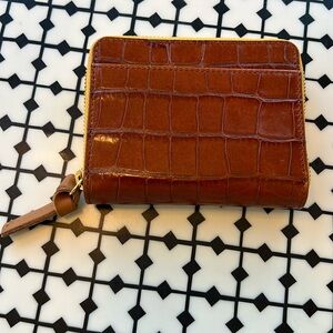 Clare V petite zip wallet cuoio croco. Never used